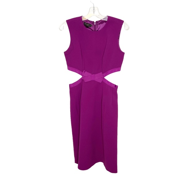 Ted Baker Jaycee Cut-out Bow Dress in Purple - Picture 3 of 6